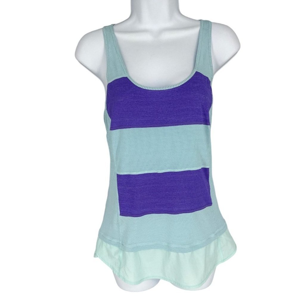 Lululemon Run Mod Moves Singlet Aquamarine Power Purple Womens Size 4
